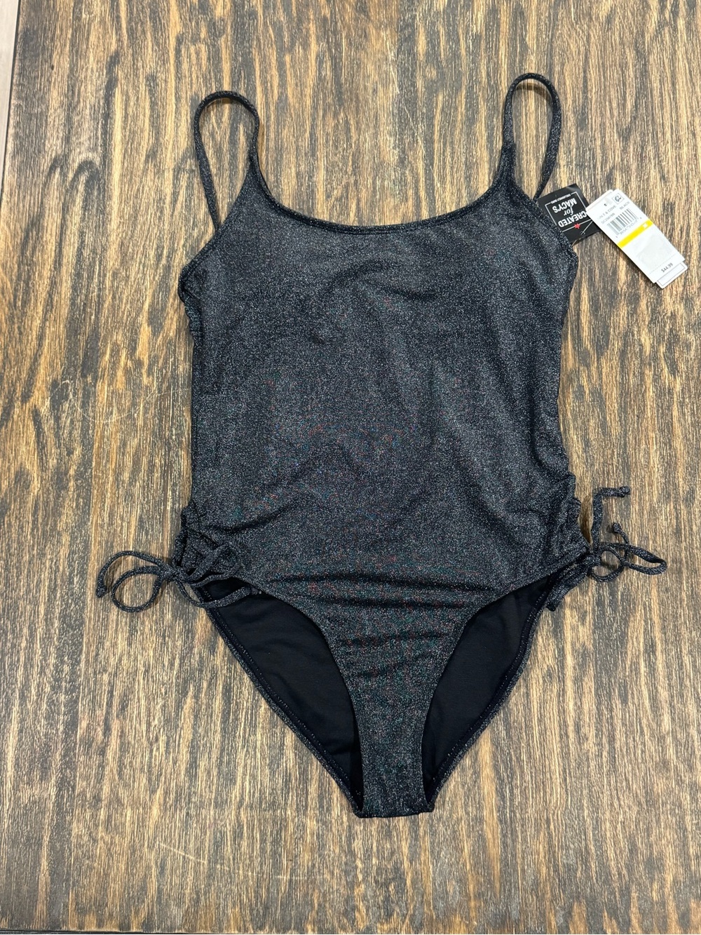 NWT Salt + Cove Black Shimmer One Piece Swimsuit Size Medium